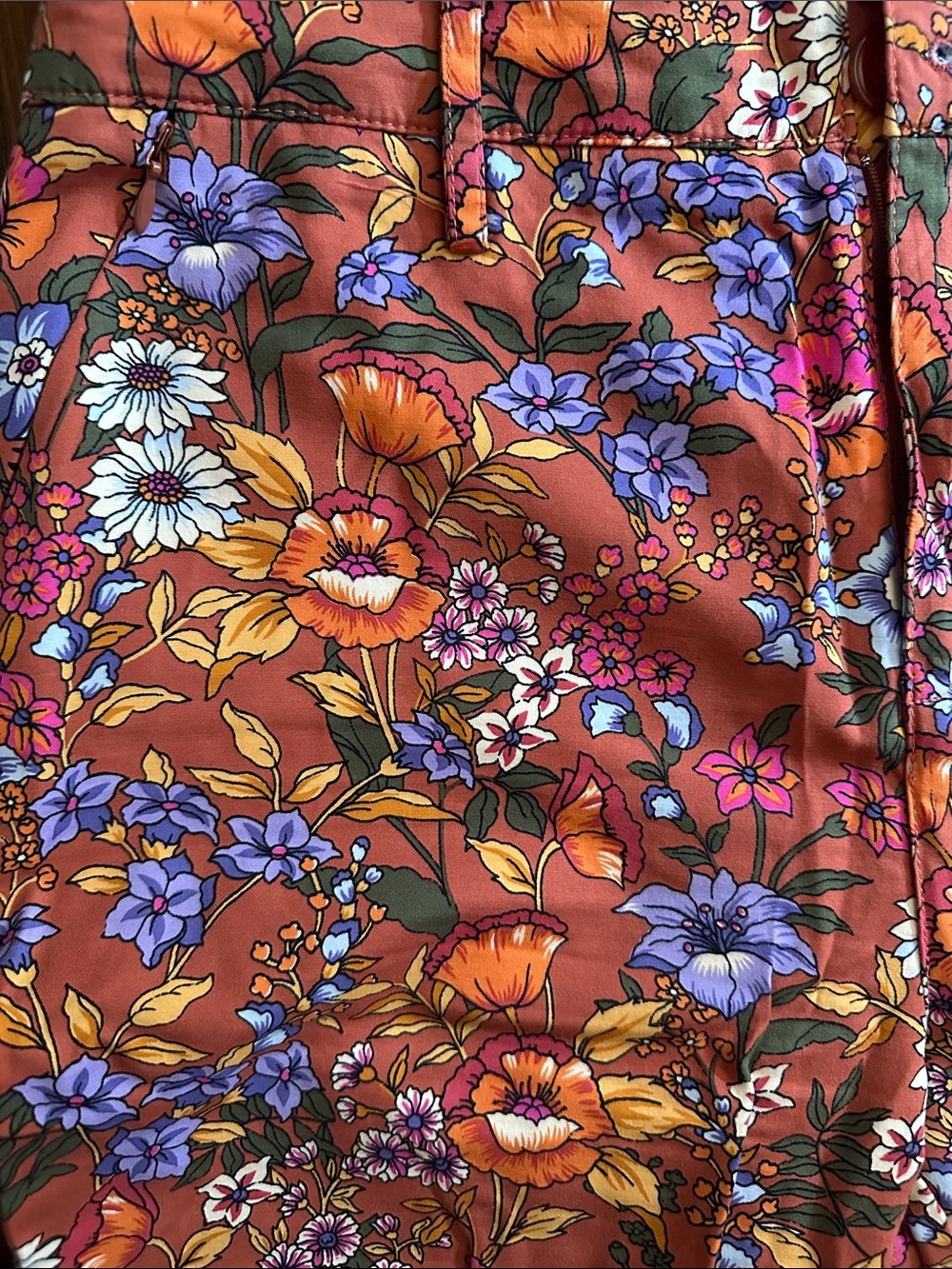 Maeve Rust Floral Wide Leg Pants - Picture 3 of 4
